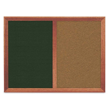 United Visual Products Enclosed Corkboard, 1 Door, 18"x24", 4" Fra UV3421-BRONZE-CORK